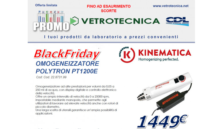 BLACK FRIDAY - PROMOZIONE OMOGENEIZZATORE